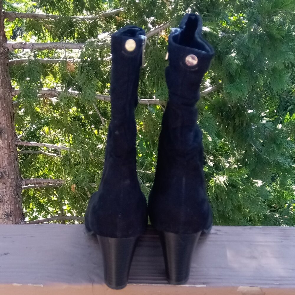 Sam Edelman black faux suede boots sz 8 1/2 - Picture 8 of 14